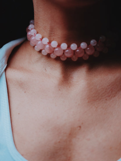 COLAR ATOM QUARZO ROSA
